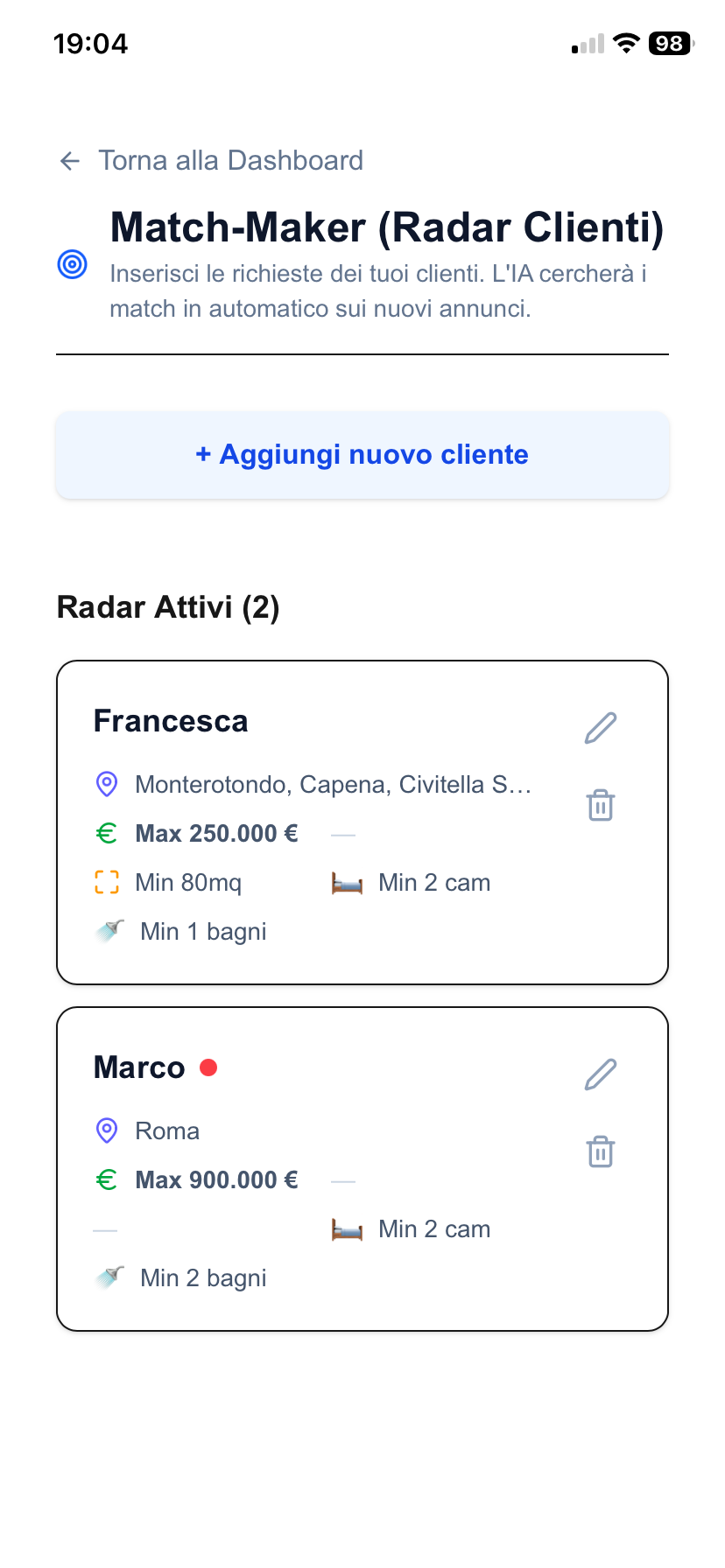Homeseek - Match-Maker Clienti